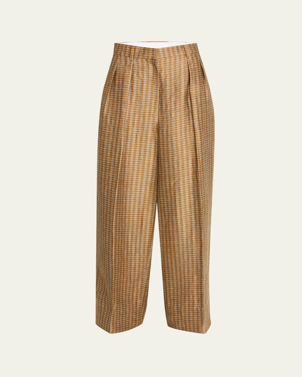 Sherry Printed Wide Leg Linen Pants